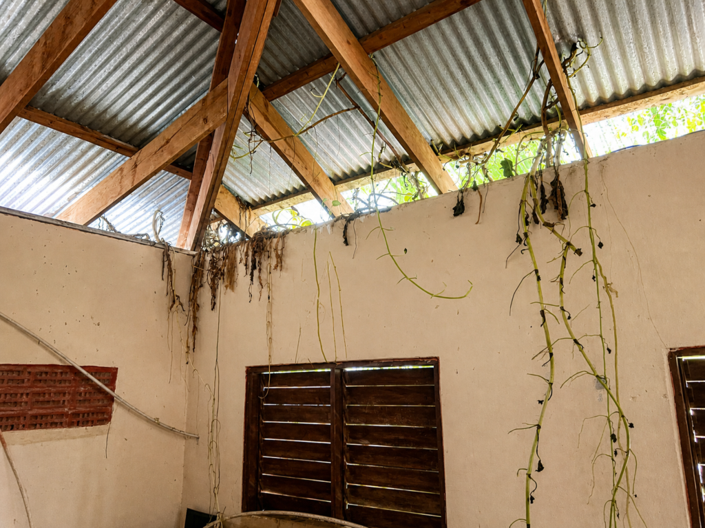 estructura techo centro comunal punta gorda filtraciones